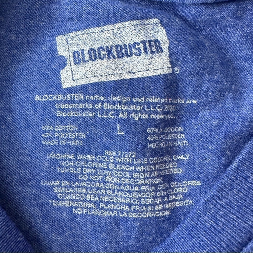 Blockbuster Storefront “Make It A Blockbuster Night” Blue Tee Women’s Large - Picture 4 of 4